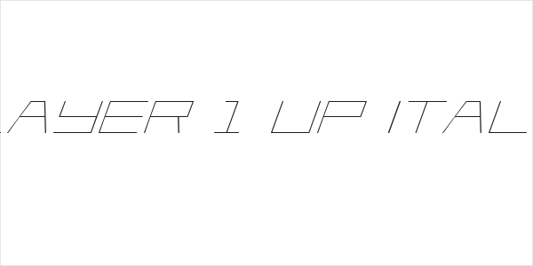 Player 1 Up Italic Logo