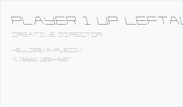 Player 1 Up Leftalic Business Card