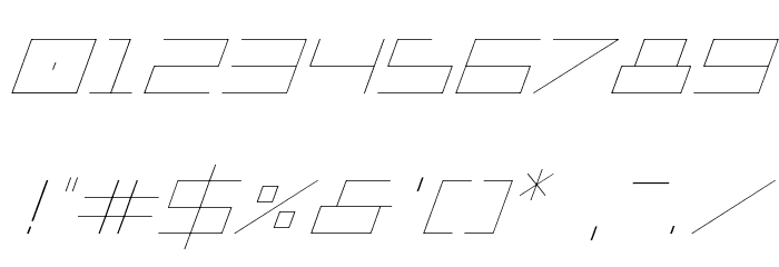 Player 1 Up Light Italic Font OTHER CHARS