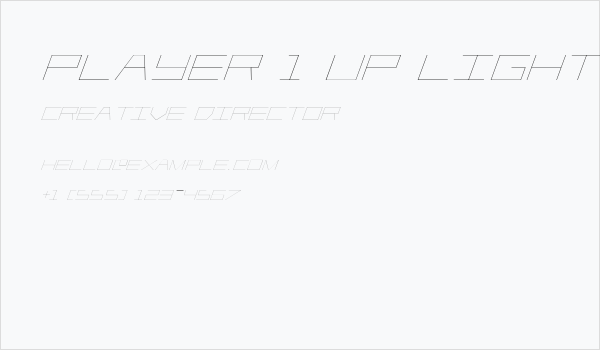 Player 1 Up Light Italic Business Card