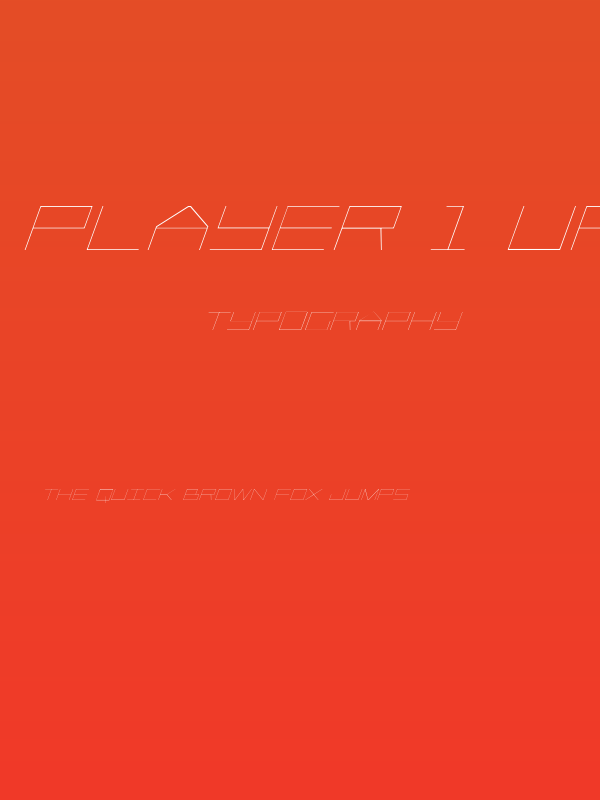 Player 1 Up Light Italic Poster