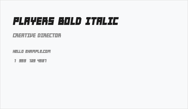 Players Bold Italic Business Card