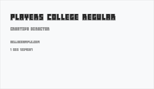 Players College Regular Business Card