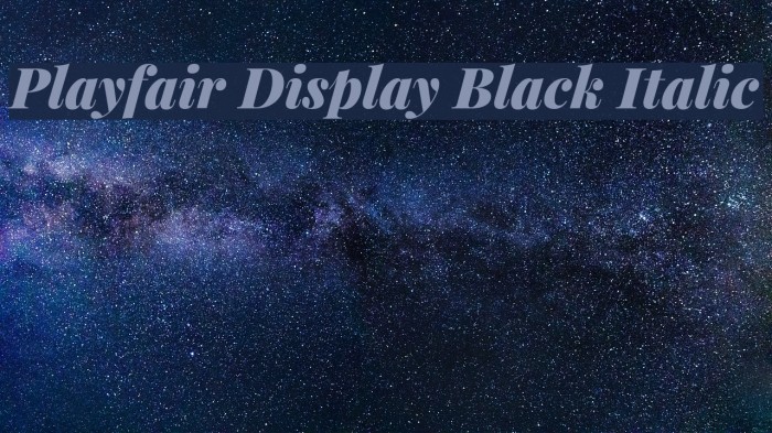 Playfair Display Black Italic フォント examples