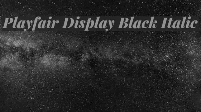 Playfair Display Black Italic Font examples