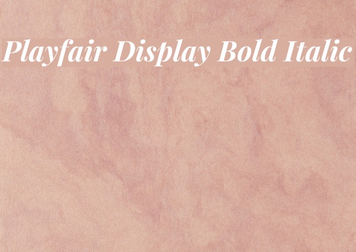 Playfair Display Bold Italic Font examples