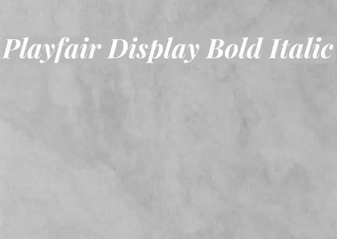 Playfair Display Bold Italic フォント examples