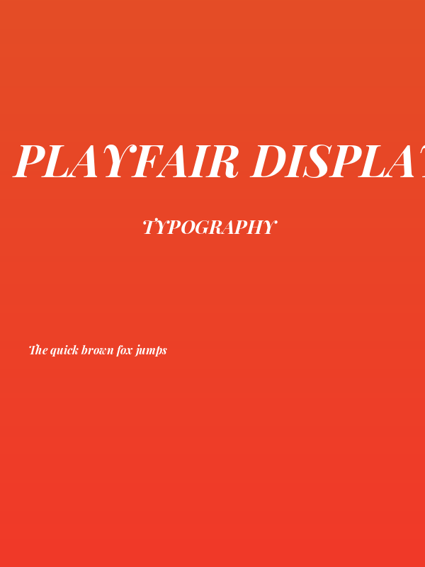 Playfair Display Bold Italic Poster