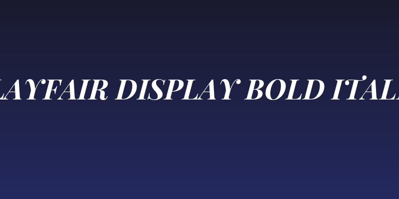 Playfair Display Bold Italic Social Header