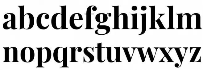 Playfair Display Bold Font LOWERCASE