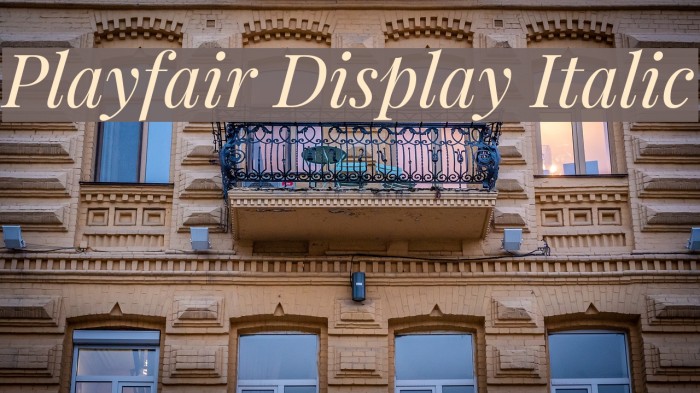 Playfair Display Italic フォント examples