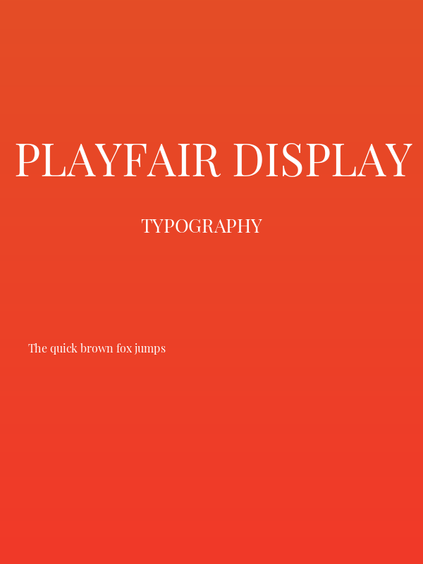 Playfair Display Regular Poster