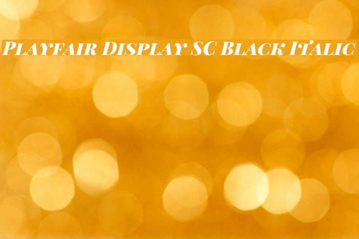 Playfair Display SC Black Italic フォント examples