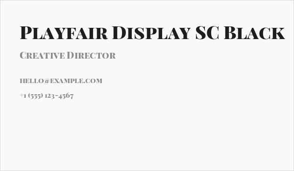 Playfair Display SC Black Business Card