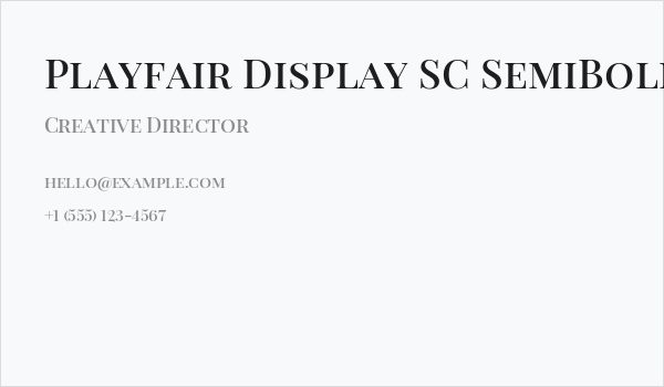 Playfair Display SC SemiBold Business Card
