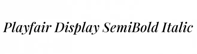 Playfair Display SemiBold Italic  Descarca Fonturi Gratis