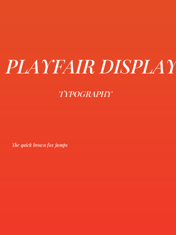 Playfair Display SemiBold Italic Poster