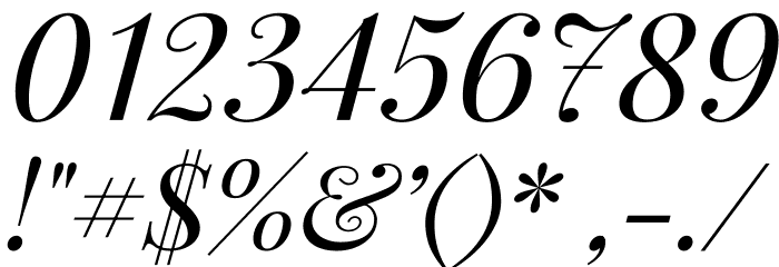 PlayfairDisplay-Italic Font OTHER CHARS