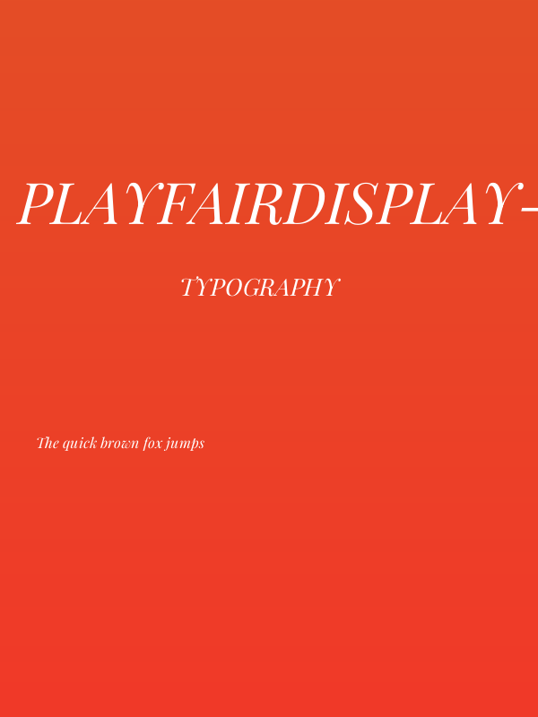 PlayfairDisplay-Italic Poster