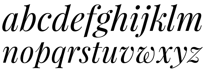 PlayfairDisplay-Italic Font LOWERCASE
