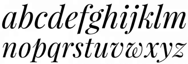 PlayfairDisplay-Italic Caratteri MINUSCOLO