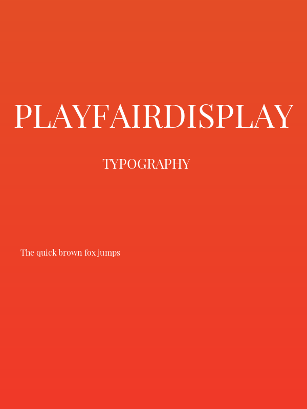 PlayfairDisplay Poster