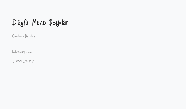 Playful Mono Regular Business Card