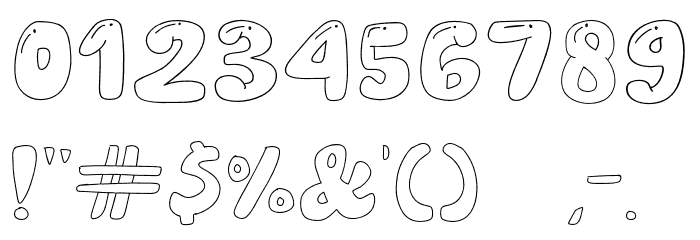 Playful Swollen Font OTHER CHARS