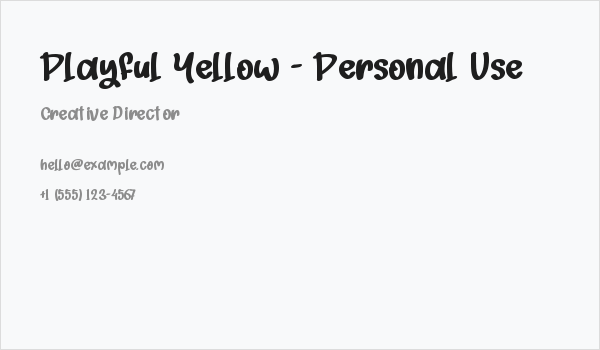 Playful Yellow - Personal Use Business Card
