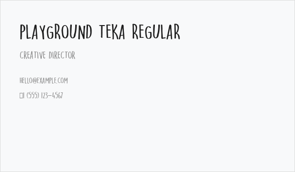 Playground Teka Regular Business Card