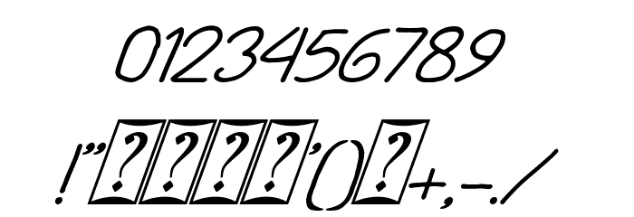 Playing Bumb Italic Font OTHER CHARS