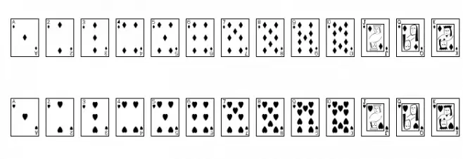 Playing Cards خط أحرف كبيرة