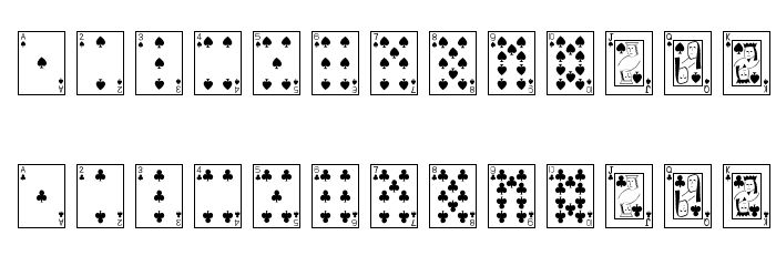 Playing Cards Font LOWERCASE