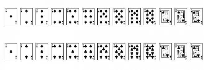 Playing Cards फ़ॉन्ट लोअरकेस
