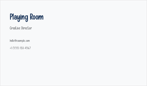 Playing Room Business Card