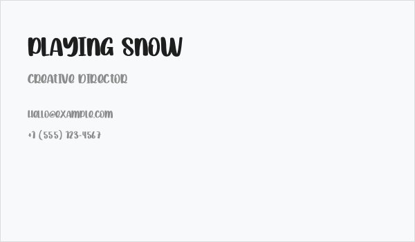 Playing Snow Business Card