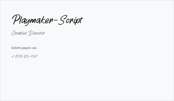 Playmaker-Script Business Card