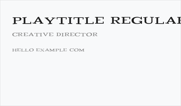 Playtitle-Regular Business Card