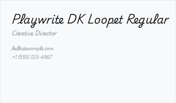 Playwrite DK Loopet Regular Business Card