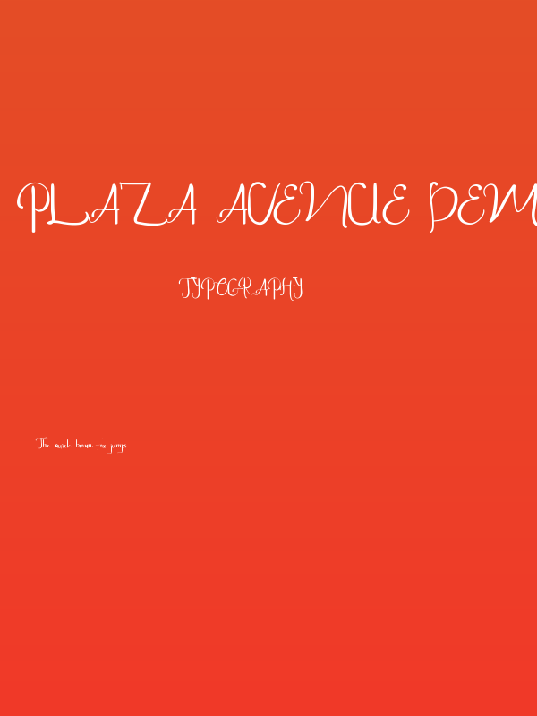 Plaza Avenue Demo Poster