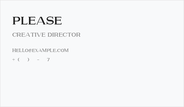 Please Business Card