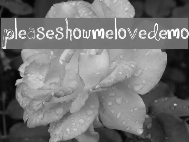 PleaseShowMeLoveDEMO Font examples