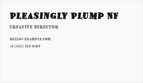 Pleasingly Plump NF Business Card