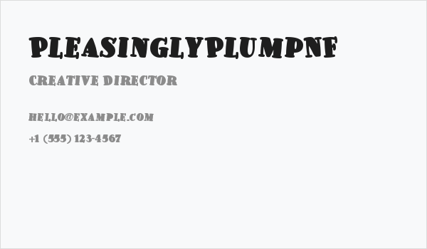 PleasinglyPlumpNF Business Card