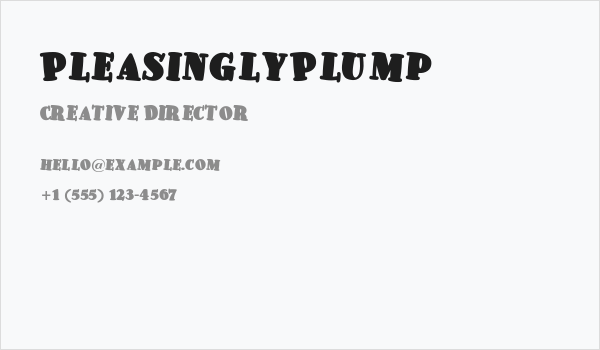 PleasinglyPlump Business Card