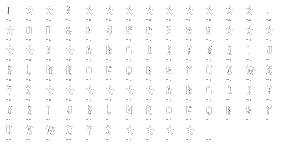 Plexifont Character Map