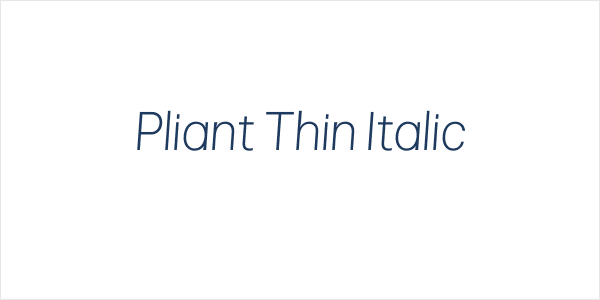 Pliant Thin Italic Logo
