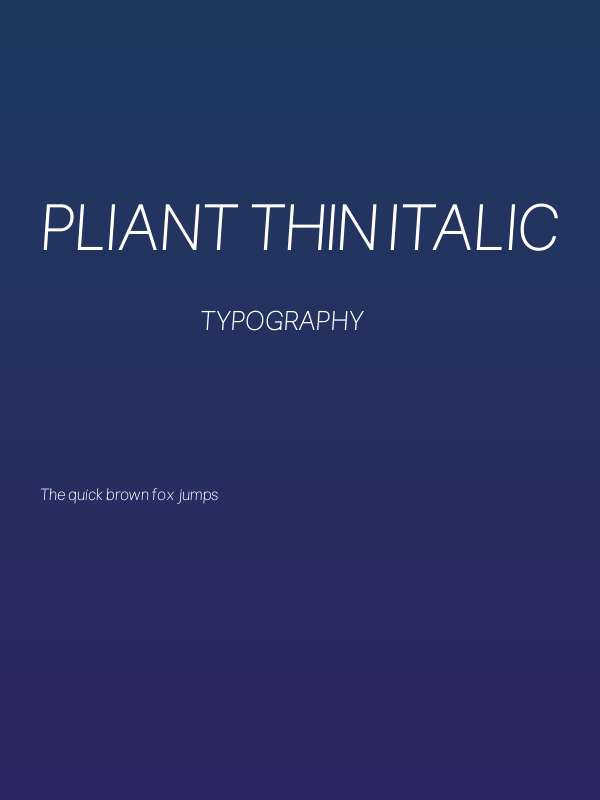 Pliant Thin Italic Poster
