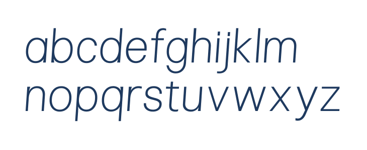 Pliant Thin Italic Lowercase