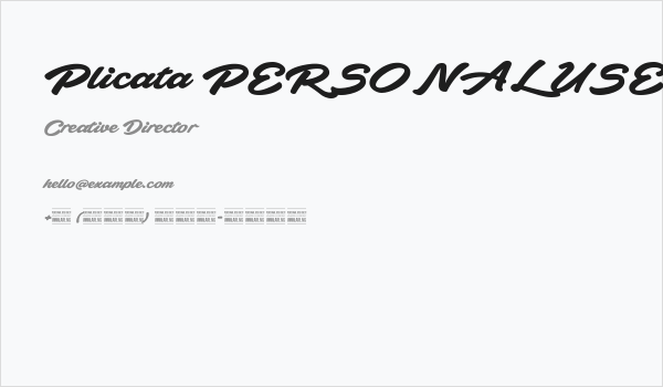 Plicata PERSONAL USE ONLY Business Card
